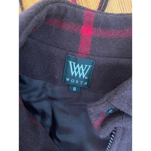 Worth Skirt Suit‎ Size 8  Jacket Skirt Fringe Wool brown Elegant Chic Career - Picture 2 of 8